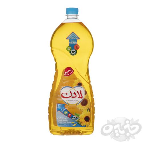 لادن روغن مایع آفتابگردان ۱۳۵۰ گرمی بطری با آنتی اکسیدان طبیعی آبی لادن (کتابی)