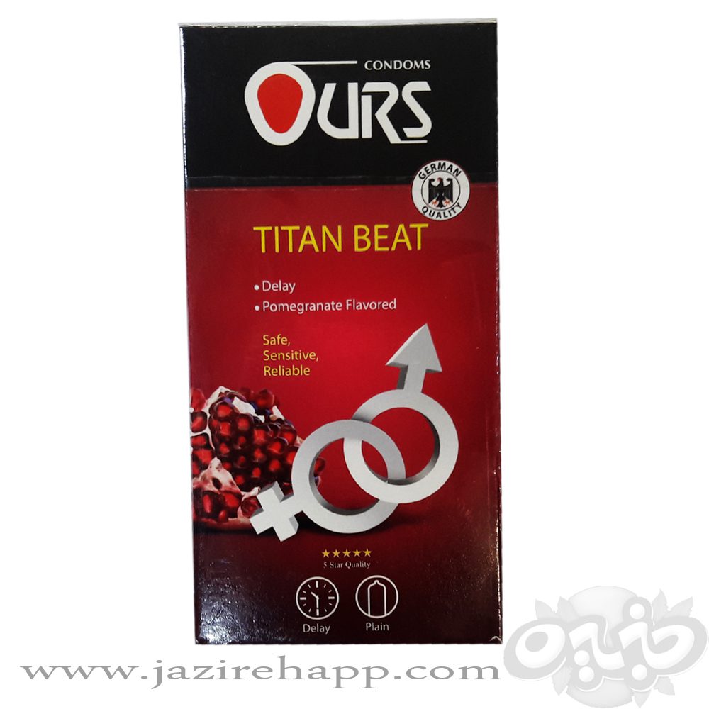 Titan Beat کاندوم تاخیری تنگ کننده انار 12 عددی(نجم خاورمیانه)