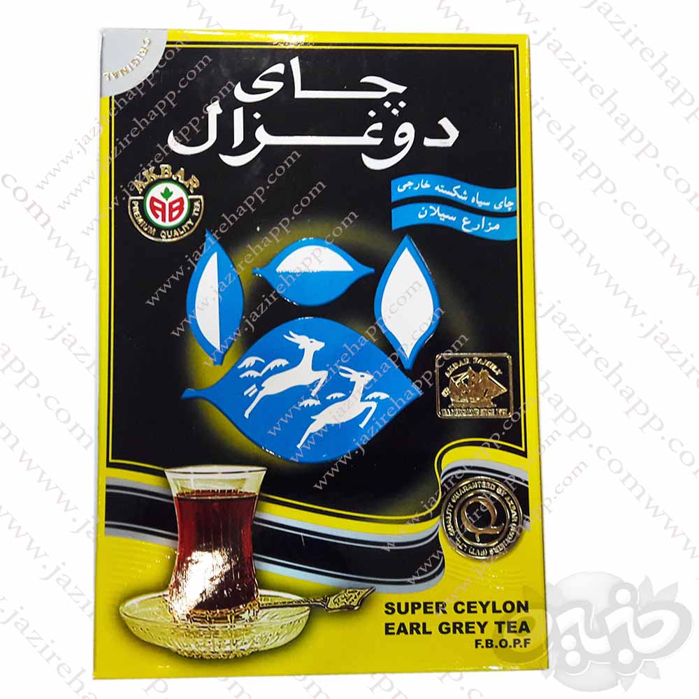 دو غزال چای سیاه گل محمدی و هل 100 گرم(نجم خاورمیانه)