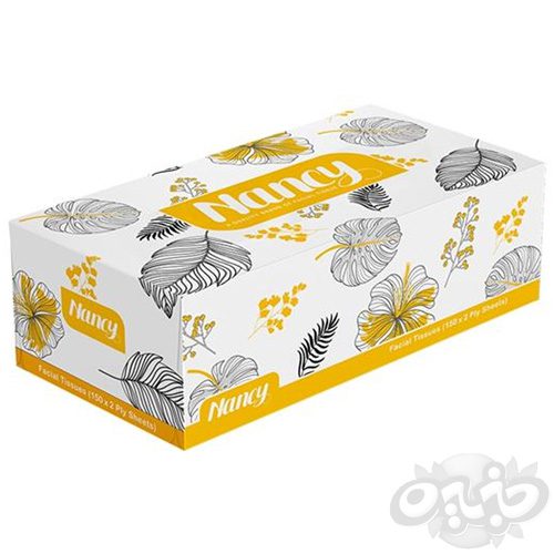 نانسی دستمال کاغذی جعبه ای 150 برگ دولا سفید سری روشنا(نجم خاورمیانه)