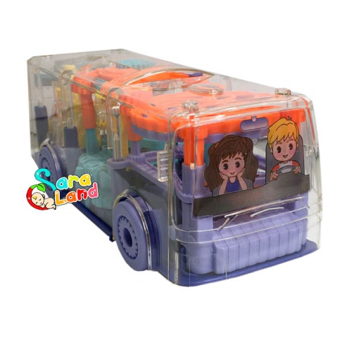 اتوبوس موزیکال چرخ دنده ای Gear Toy آبی(سیسمونی سارالند)