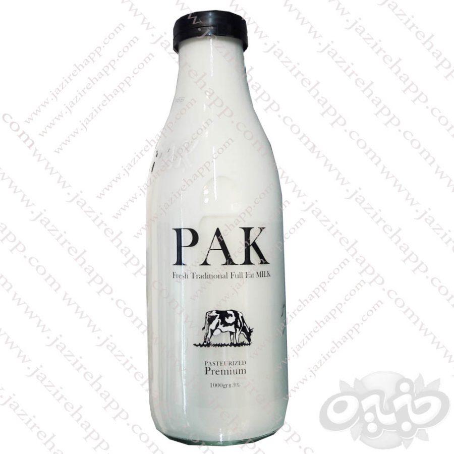 پاک شیر شیشه ای سنتی پرچرب و کامل ۳ درصد چربی ۱ لیتری