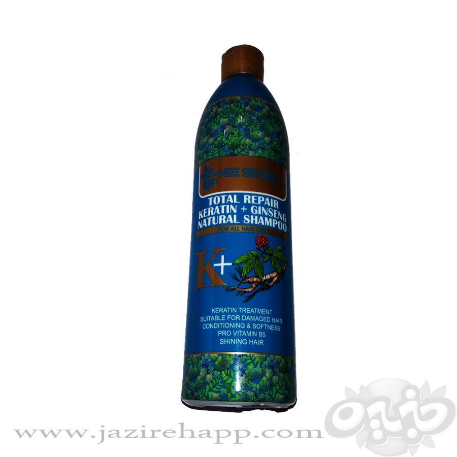 هسل شامپو گیاهی ۸ کاره کراتین و جنسینگ ۴۰۰ میل