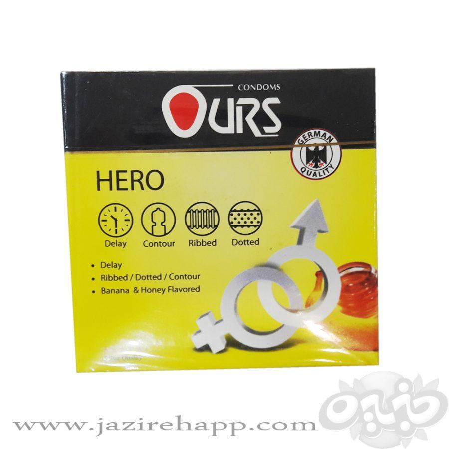 Hero کاندوم تاخیری خاردار و شیار دار موز و عسل