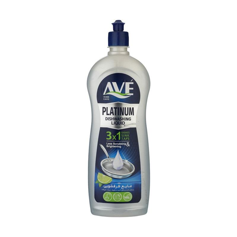 AVE مایع ظرفشویی پلاتینیوم درخشان کننده 3 ایکس بدون آسیب به ظروف با رایحه ی لیمو 750 گرمی