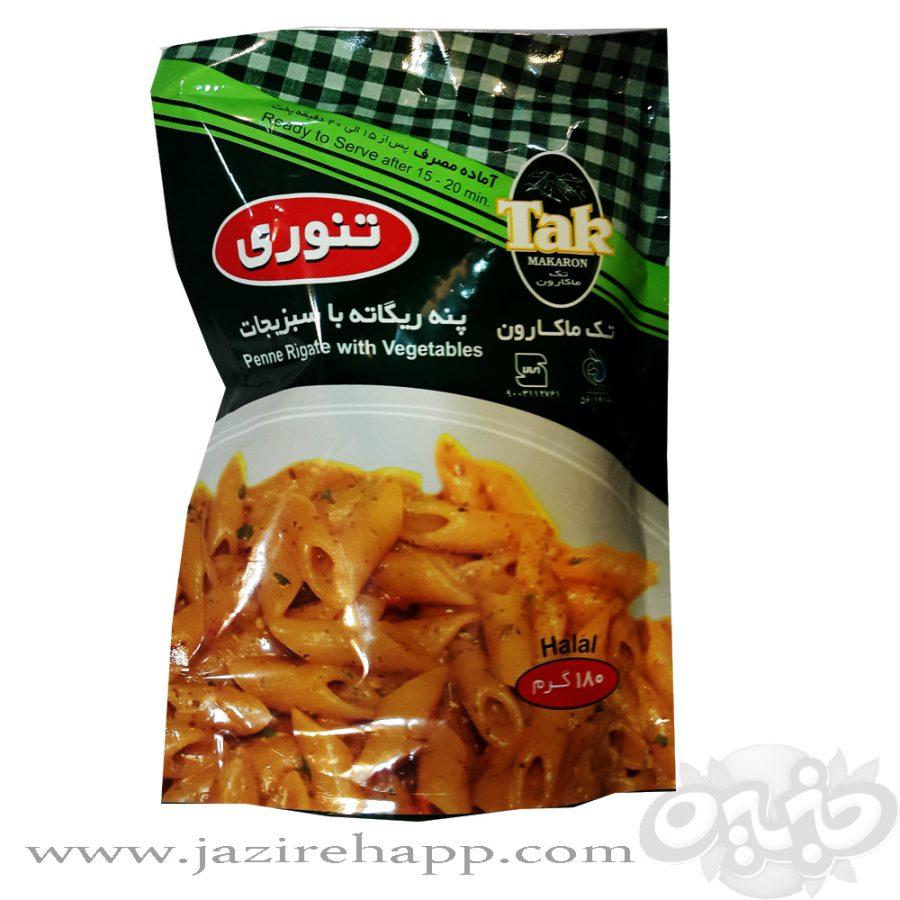 تک ماکارون پاستا نیمه آماده پنه ریگاته با طعم تنوری ۱۸۰ گرمی