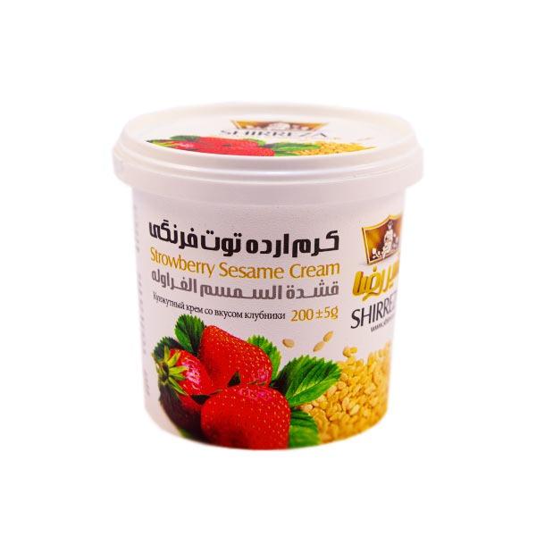 شیررضا کرم ارده ۲۰۰ گرمی توت فرنگی