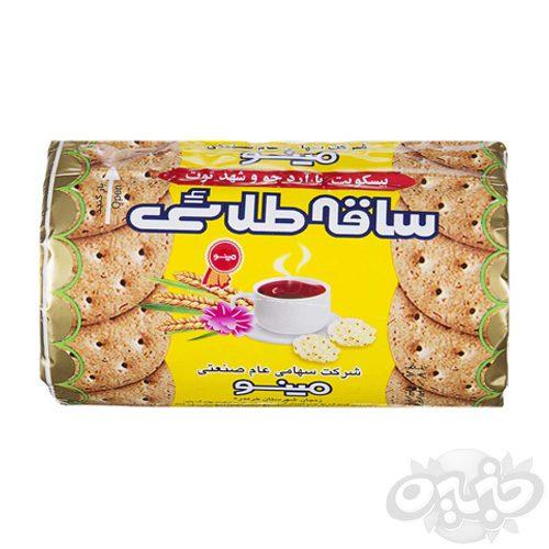 مینو بیسکویت ساقه طلایی لیوانی با آرد جو و شهد توت