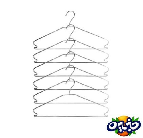 آراز چوب لباسی استیل استنلس ۶ عددی