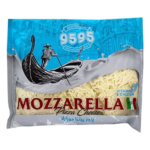 9595 پنیر پیتزا موزارلا شده بسته نایلونی یک کیلوگرم
