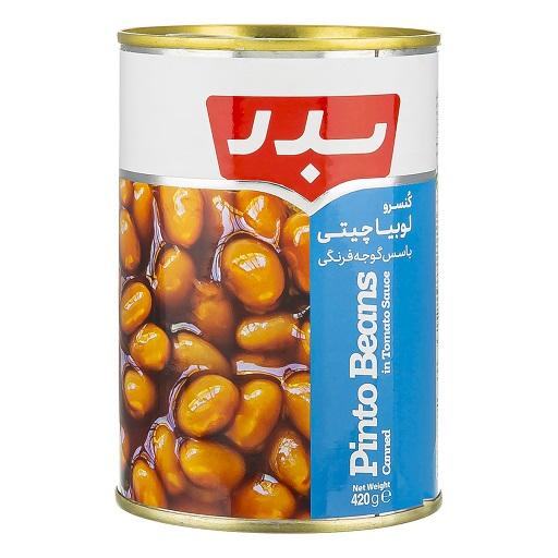 بدر کنسرو خوراک لوبیا چیتی 420 گرمی