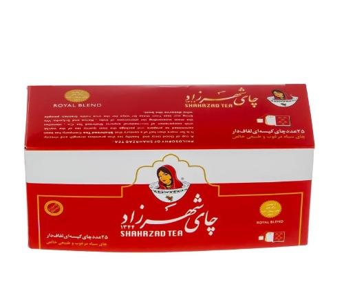 شهرزاد چای ساده تی بگ ۲۵ عددی رویال لفافدار