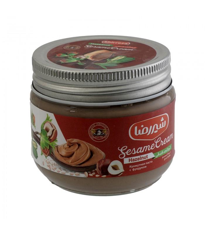 شیررضا کرم کنجد فندقی شیشه ۲۰۰گرم