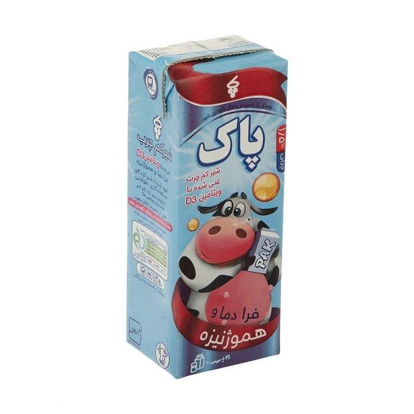 پاک شیر کم چرب 200CC غنی شده با ویتامین D