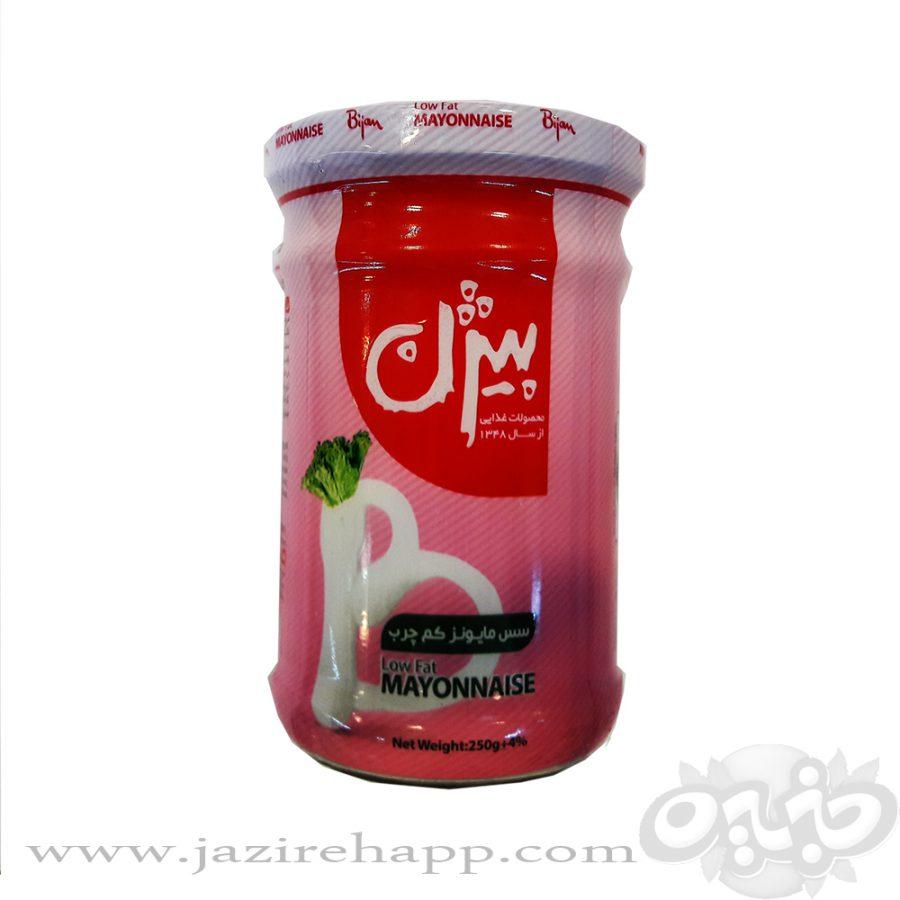 سس مایونز کم چرب ظرف شیشه ای ۲۵۰ گرمی بیژن