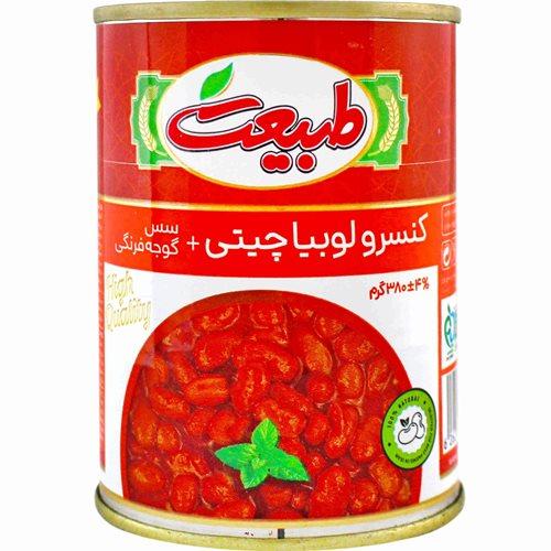 طبیعت کنسرو لوبیا چیتی در سس گوجه فرنگی ۳۸۰ گرمی