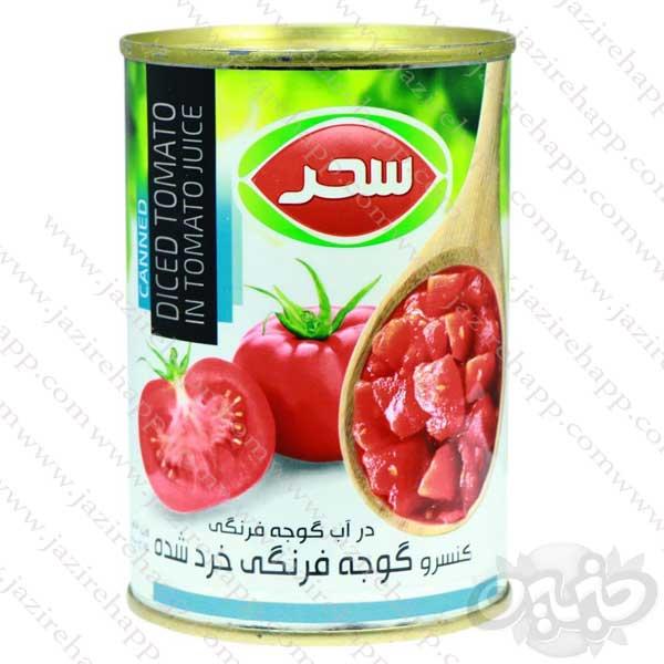 سحر کنسرو گوجه خرد شده قوطی ۴۰۰ گرمی