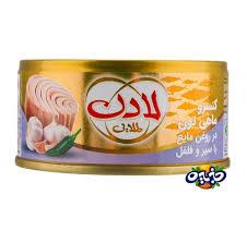 کنسرو ماهی تن سیر و فلفل ۱۸۰ گرمی طلایی لادن