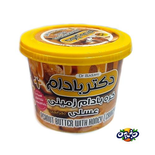 کره بادام زمینی عسلی 220گرم دکتر بادام ترنم