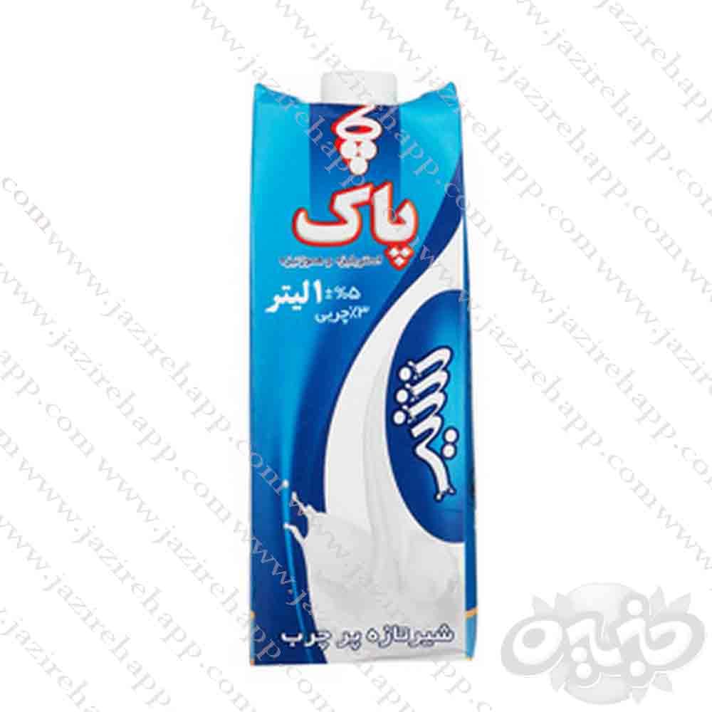 پاک شیر پاکتی استریلیزه پرچرب اسکوئر یک لیتری