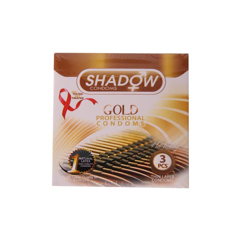 Shadowکاندوم طلایی خاردار تاخیری شیاردار