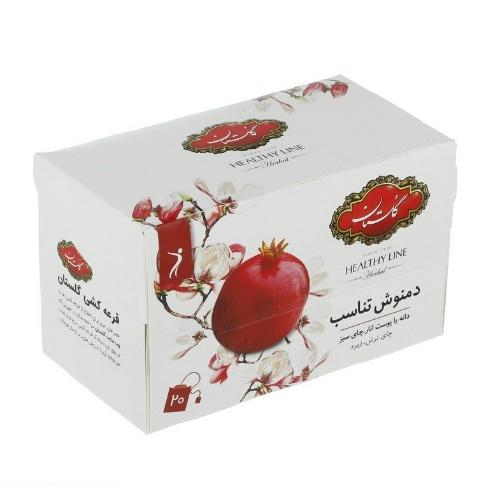 گلستان دمنوش مخلوط گیاهی تناسب با طعم انار ۲۰ عددی هلتی لاین