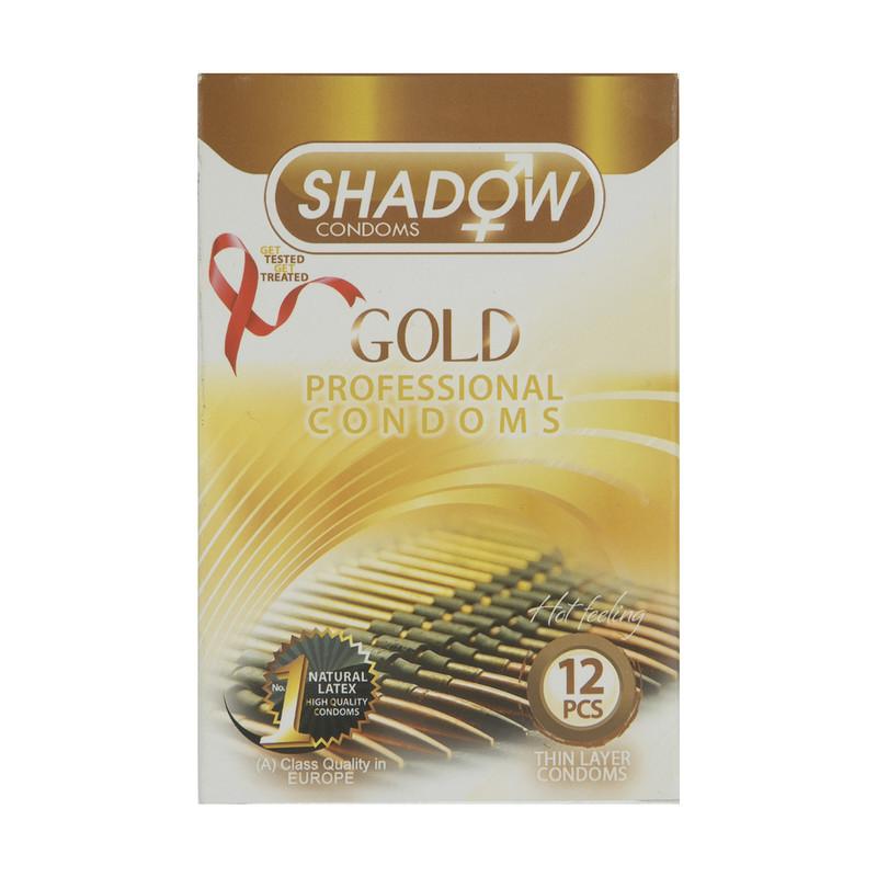 Shadowکاندوم طلایی خاردار تاخیری شیاردار