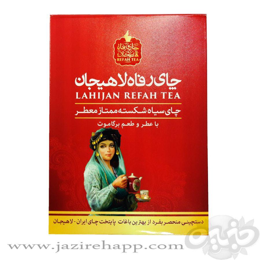 رفاه چای شکسته درجه یک جعبه قرمز ۳۵۰ گرمی لاهیجان