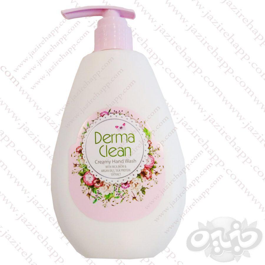 درماکلین مایع دستشویی کرمی با روغن آرگان و عصاره ابریشم۳۰۰ میل