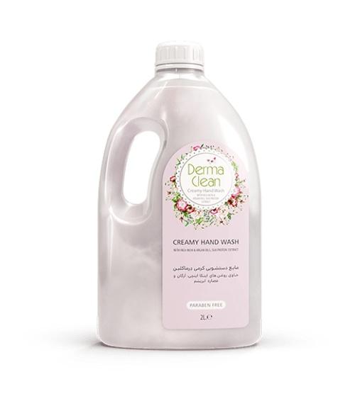 درماکلین مایع دستشویی کرمی با روغن آرگان و عصاره ابریشم درماکلین ۲ لیتری