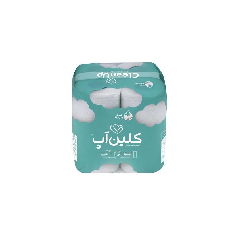 کلین آپ دستمال حوله ای - طرح ابر - 4 رول
