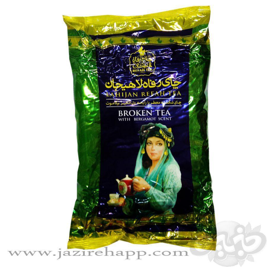 رفاه چای شکسته سلفون آبی ۴۵۰ گرمی لاهیجان