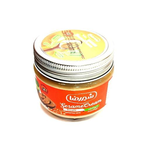 شیررضا کرم کنجد ساده شیشه ۲۰۰گرم